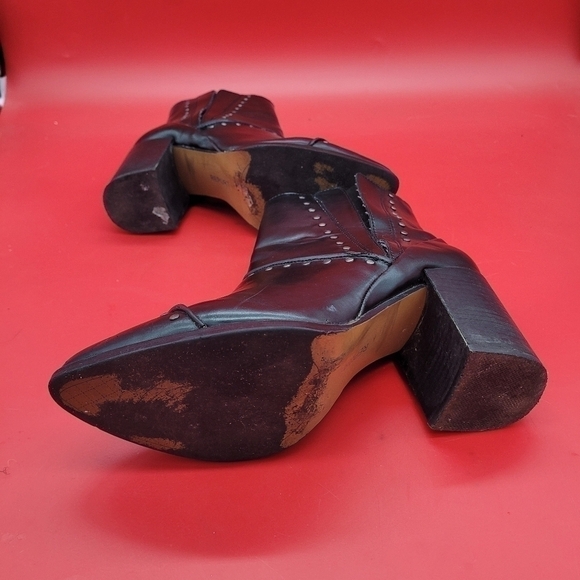 Report Jewel Vegan Leather Studded Ankle Boots Women's 9 Black - Picture 12 of 16